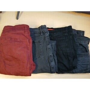 Set 4 Jeans Hot Topic 1 Burgundy Black (3) Skinny High Waist Stretch Denim Pants